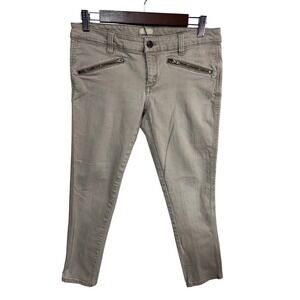 G.H. Bass & Co 4 Tan Skinny Pants Women's Low Rise Zipper Pocket
